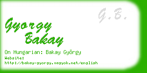 gyorgy bakay business card