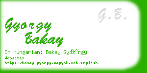 gyorgy bakay business card